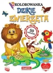 Kolorowanka Dzikie zwierzęta z naklejkami - praca zbiorowa