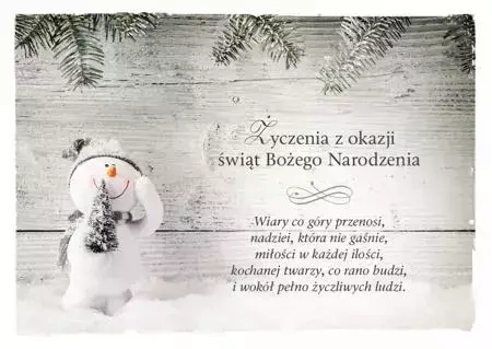 Kartka na Boże Narodzenie. Wiary co góry przenosi...