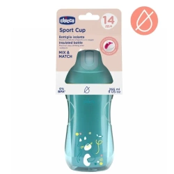 Kubek niekapek termicz ze słomką 266ml turkus 14m+ - Chicco