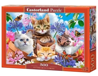 Puzzle 500 Kittens with Flowers CASTOR - Castorland