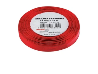 Wstążka satynowa bordowa 12mmx32m - Brewis