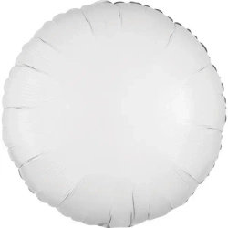 Balon foliowy metalik biały okrągły luzem 43cm - Amscan