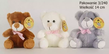 Pluszak Miś z Kokardą 16cm Siedzący Deef 6355