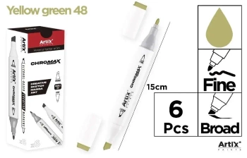 Marker Chromax z 2 końcówk. yellow green 48 (6szt) - Artix