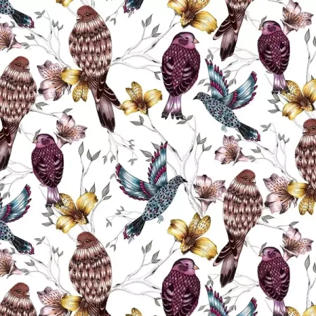 Karnet kwadrat CL0412 Etniczne ptaki - Clear Creations