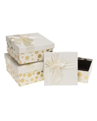 Pudełko prezentowe 3szt gold - Rozette