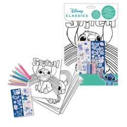 Zestaw do kolorowania z naklejkami i kredkami | Lilo & Stitch - Kids Euroswan