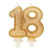Świeczka urodzinowa brokatowa 18 - GoParty