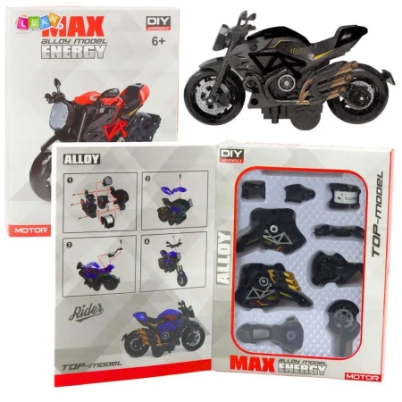 Motocykl do skręcania metalowy 1:14 - Leantoys