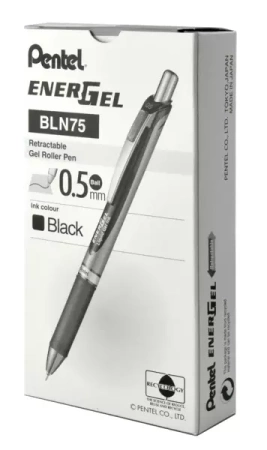 Paczka Cienkopis kulkowy 0,5 mm EnerGel  BLN75 czarny 12 szt. - PENTEL