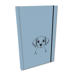 Notes A5 gładki z gumką Soft Touch lakier UV pies labrador niebieski - EV-Corp