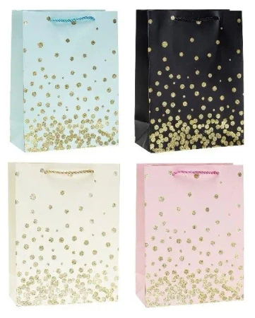 Torebka ozdobna 26x32x10cm hot-stamp mix ROZETTE