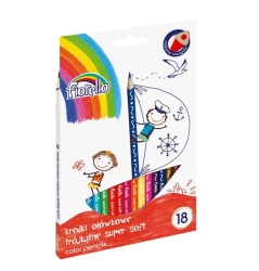 Kredki Super Soft 18 kolorów FIORELLO - praca zbiorowa