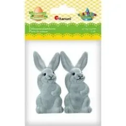 Zając flokowany 32x74x25mm szary 2szt - Titanum