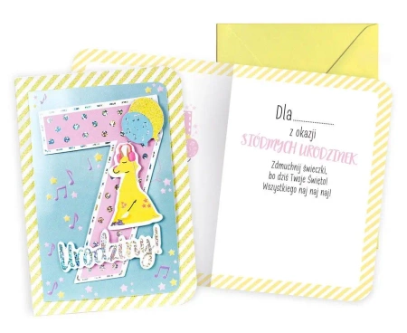 Karnet B6 Urodziny 7 dziewczynka - Kukartka