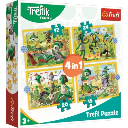 Puzzle 4w1 (12,15,20,24) Wspólne zabawy Treflików 34358 - Trefl PAP