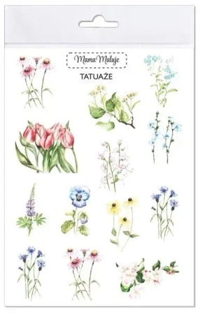 Tatuaże zmywalne Kwiaty - Mama Maluje