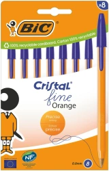 Długopis BIC Orange Cristal Fine niebieski 8 sztuk