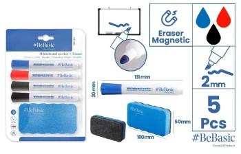 Marker do tablic 4szt z gąbką - BeBasic