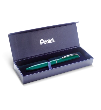 Eleganckie pióro kulkowe EnerGel 0,7 mm BL2007-S zielone w etui - PENTEL