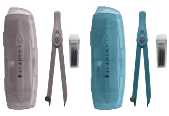 Cyrkiel z rysikami w etui Academy mix - INTERDRUK