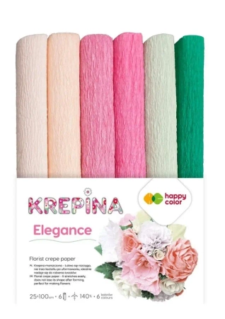 Krepina marszczona 25x100cm mix Elegance 6 rolek - GDD