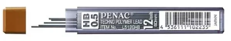 Grafity do ołówków PENAC 0,5mm, HB, zawieszka, 12 szt.