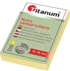 Notes samoprzylepny 51x76mm 100K żółty - Titanum
