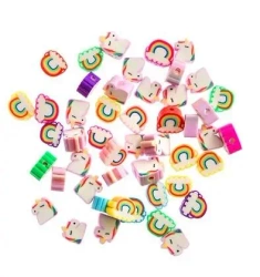 Koraliki polimerowe jednorożce i tęcze 1cm 48szt - Dalprint dpCraft