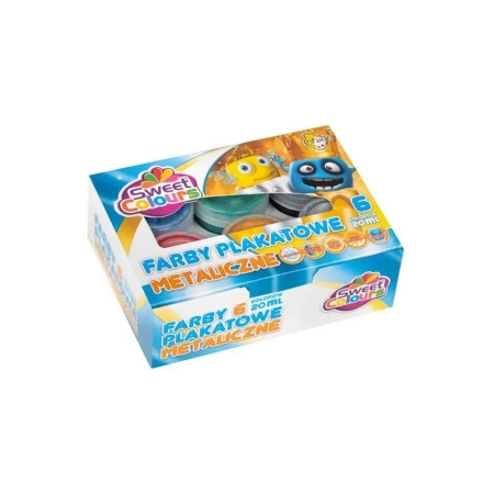 Farby plakatowe metaliczne 6 kolorów 20ml - Sweet colours