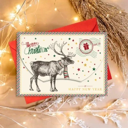 Karnet na kasę Boże Narodzenie Renifer - Henry