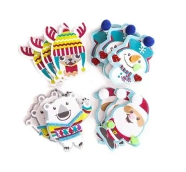 Naklejki z pianki świąteczni przyjaciele 12szt - Dalprint