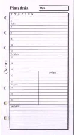 Wkład do organizera ST Plan dnia - Antra