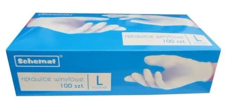 Rękawice jednorazowe gospodarcze winylowe L 100szt - Schemat