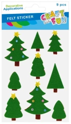 Ozdoba Dekoracyjna Filcowa Samoprzylepna Choinki 9szt Boże Narodzenie Cfart With Fun 570483
