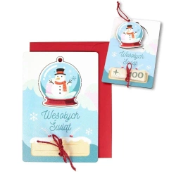 Karnet drewniany Boże Narodzenie Bałwan - Cresco