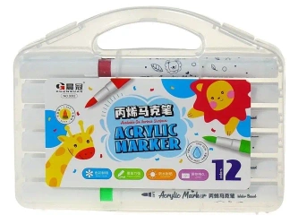 Flamastry akrylowe PVC 12 kolorów - ADAR