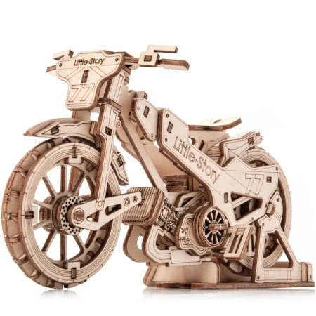 Puzzle drewniane 3D - Motocykl Żużlowy - Little Story