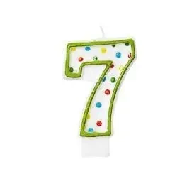 Świeczka cyferka 7 kropki 7,6cm - Amscan