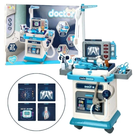 Zestaw lekarski wózek z EKG - Leantoys