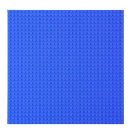 Płyta do budowania z klocków niebieska 40x40cm - Leantoys