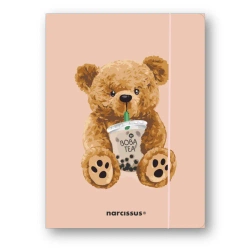 Teczka A4+ z gumką Teddies&Miś Boba Tea - Narcissus