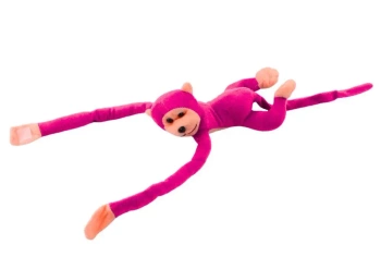 Małpka pluszowa z dźwiękiem ciemnoróżowa 80cm - Leantoys