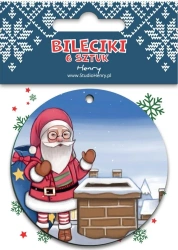 Bileciki do prezentów Mikołaj na dachu - Henry
