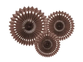 Rozety dekoracyjne brązowe 20-30cm - PartyDeco