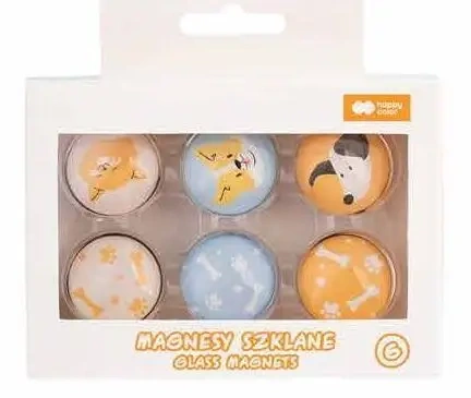 Magnesy szklane Cat&Dog 6szt HAPPY COLOR - GDD