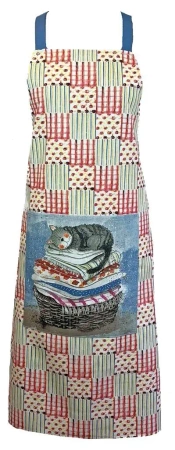 Fartuch kuchenny AP01 Kot na koszu z praniem - Alex Clark