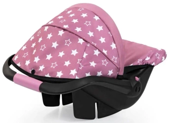 Fotelik samochodowy dla lalek z daszkiem różowy - Bayer Design
