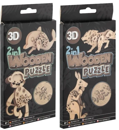 Puzzle drewniane 3D 2w1 - Grafix