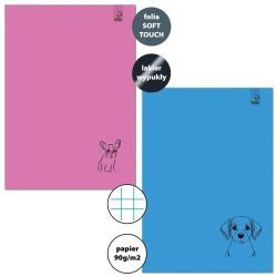 Zeszyt A4/32K kratka 90g Psy (6szt) - Bee-bee